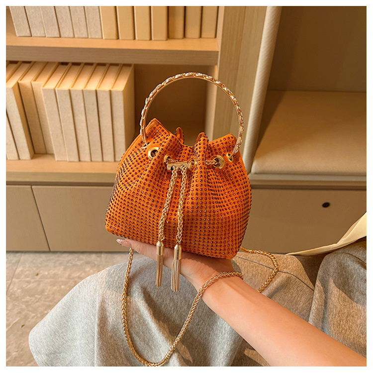270g Weight Polyester Lining Material Sewing Thread Fashion Element String Closure Type Single Shoulder Strap Strap Type Evening Bag Bags Type Party, Shopping Occasion Pu Leather Material Solid Color Pattern All Seasons Season Women's Gender Streetwear Style Bucket Shape Medium Size Women's Medium Pu Leather Solid Color Streetwear Sewing Thread Bucket String Evening Bag 30