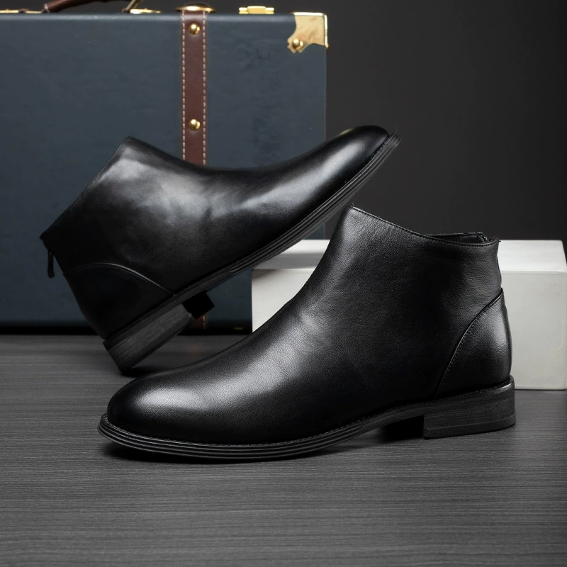 Зимние Ботинки Челси на флисовой подкладке, мужские ботинки из британской ветровки, кожаные мужские Ботинки Martin, трендовые Универсальные мужские ботинки