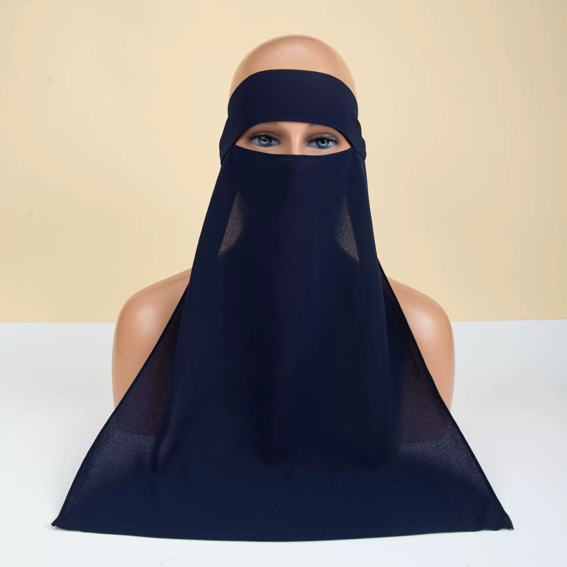 跨境纯色雪纺头巾系带护颈民族面罩15色防紫外线防眩光女士面罩