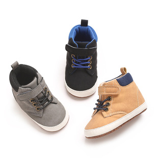 Spring and Autumn Baby Warm Soft Sole Non-slip Toddler Shoes 0-1 Year Old High-top Baby Boy Fashion Trendy Casual Shoes