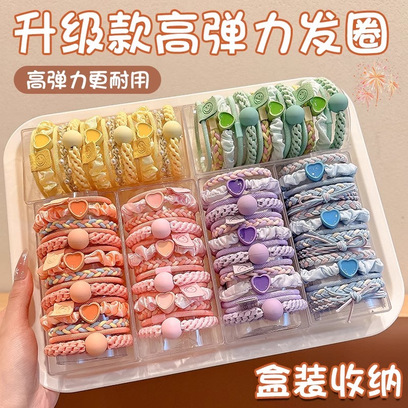 Anillo de cabello de color de dopamina para niños cabello de cabello para niñas de alta elasticidad correa de goma duradera alta cola de caballo toque de cabello