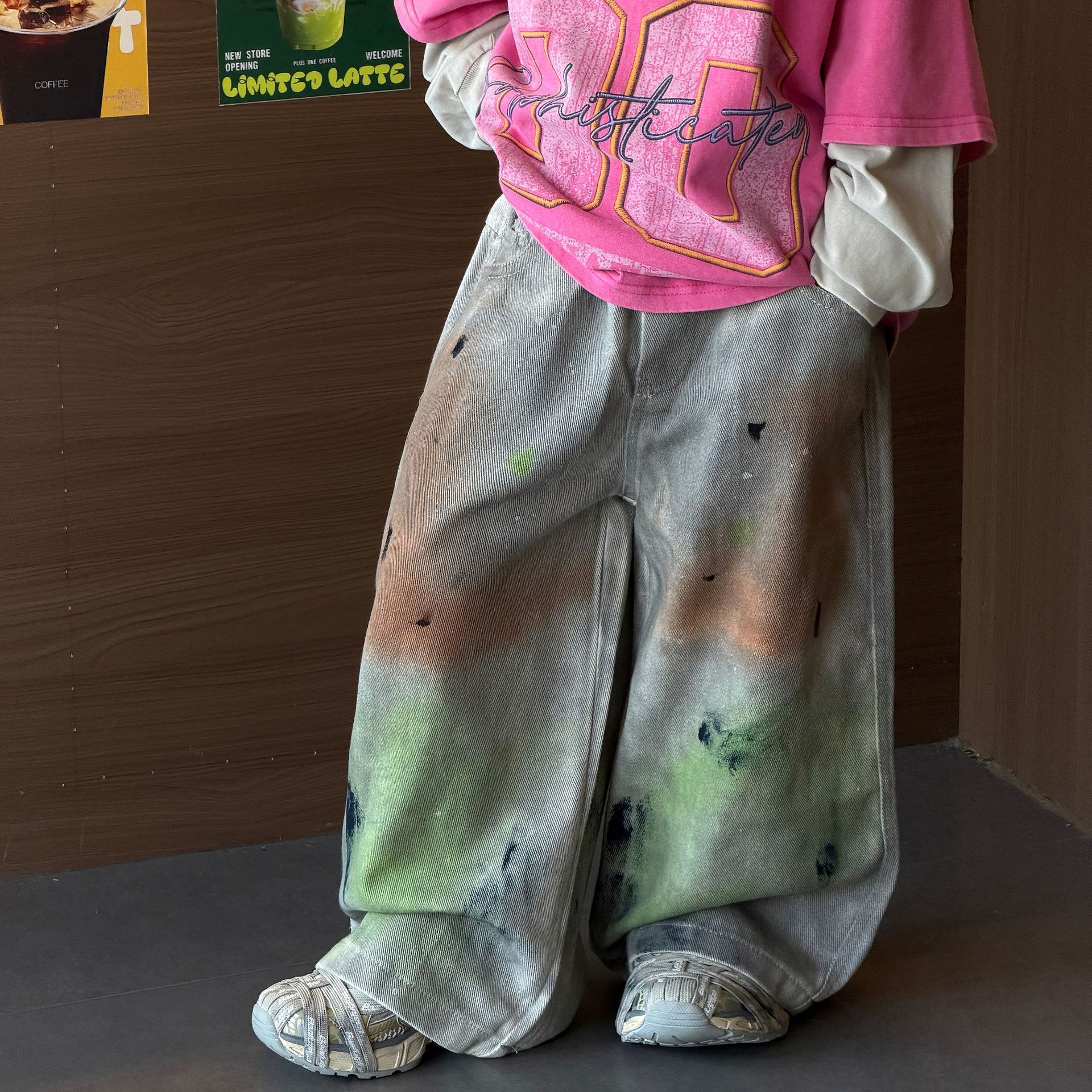 TaiRu 2026 Autumn New Korean Style Boys' American Style Cool Distressed Washed Denim Pants for Children