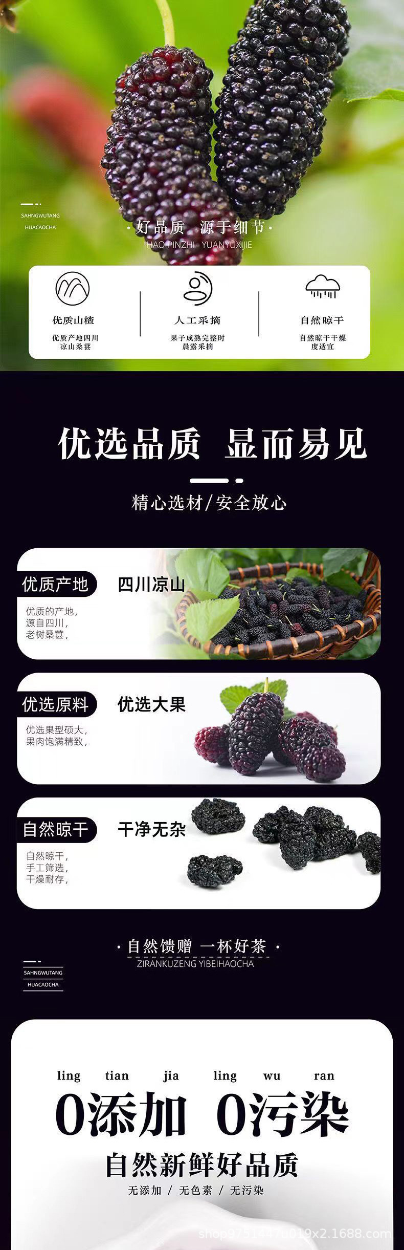 Premium Sichuan Dried Mulberry Fruit Sang Shen Zi Freeze Dried Whole Berries for Tea Wine and Snacking 500g overview