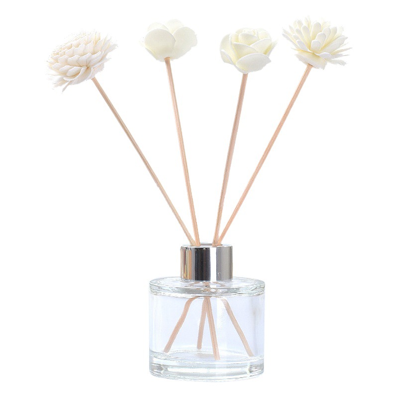 Botella de aromaterapia al por mayor transfronteriza redonda cuadrada 50ml 100ml Frasco de fragancias sin fuego Frasco de vidrio de perfume