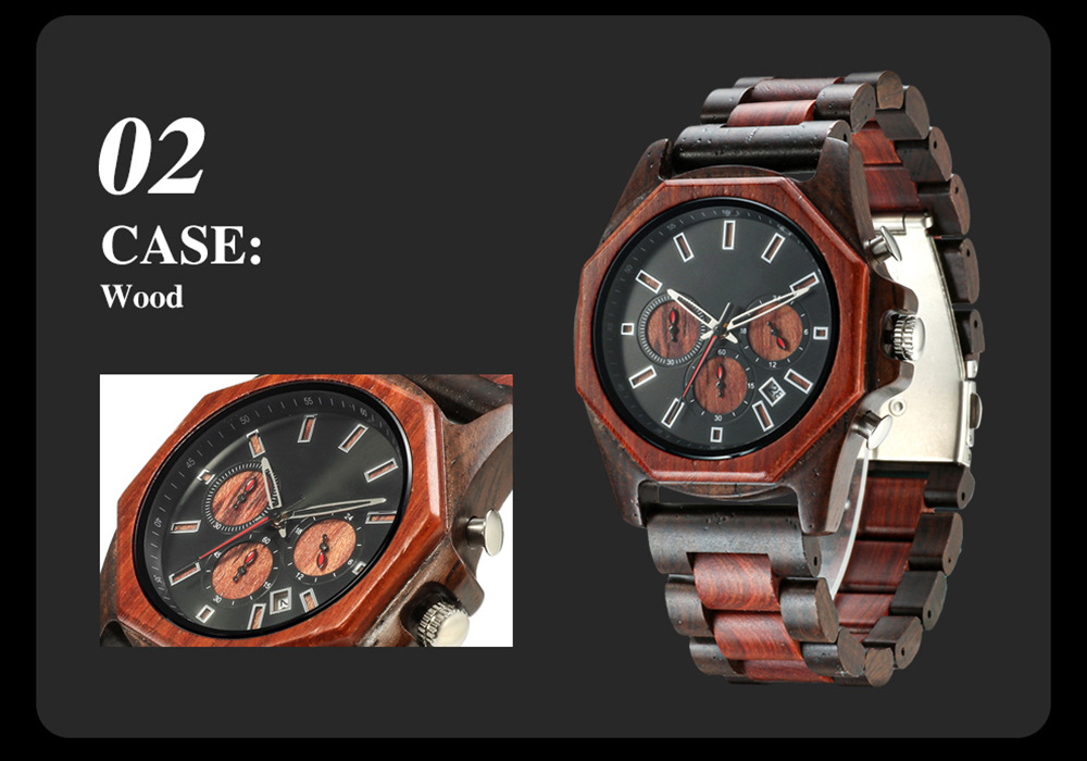 Nouvelle mode créative multi-fonctionnelle ensemble montre à Quartz vente chaude hommes bois montre tempérament montre_voghion.com