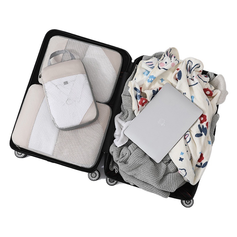Directo de fábrica Amazon popular bolsa de almacenamiento de compresión de viaje de cuatro piezas bolsa de almacenamiento de ropa de equipaje impermeable