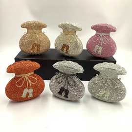 跨境欧美创意手提款镶钻钱袋水钻女包跨境外贸宴会手拿包晚宴包