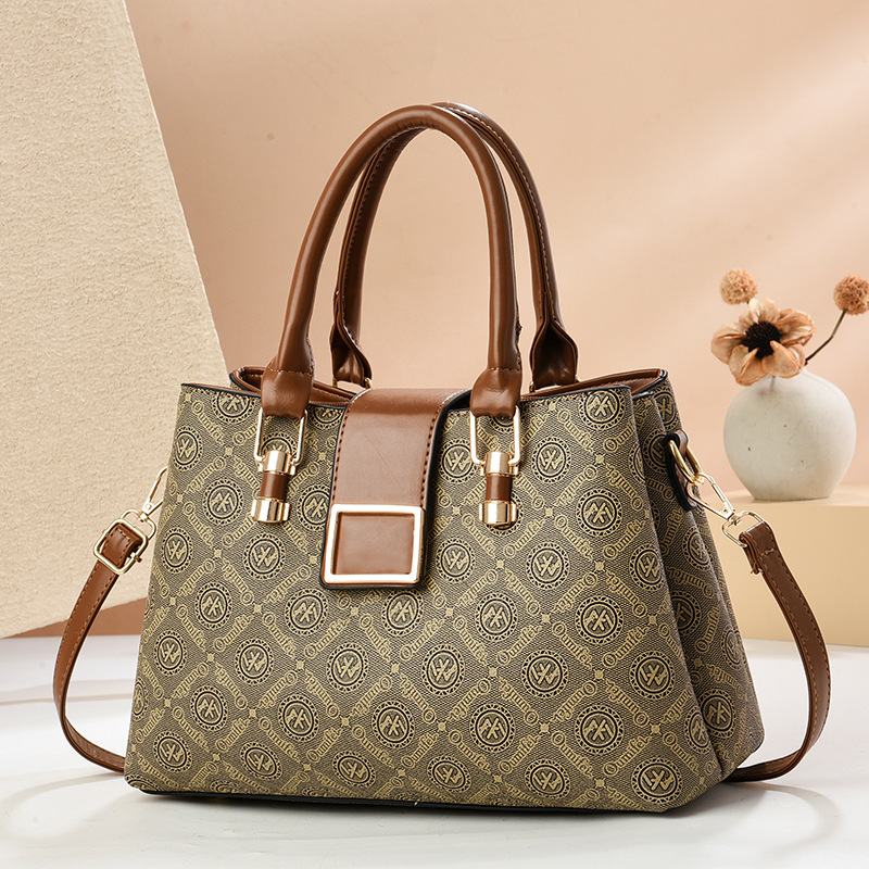 Bolso de mujer de moda 2025 nuevo bolso de mujer de gran capacidad con estampado de moda bolso de madre de mensajero de un solo hombro a juego de color