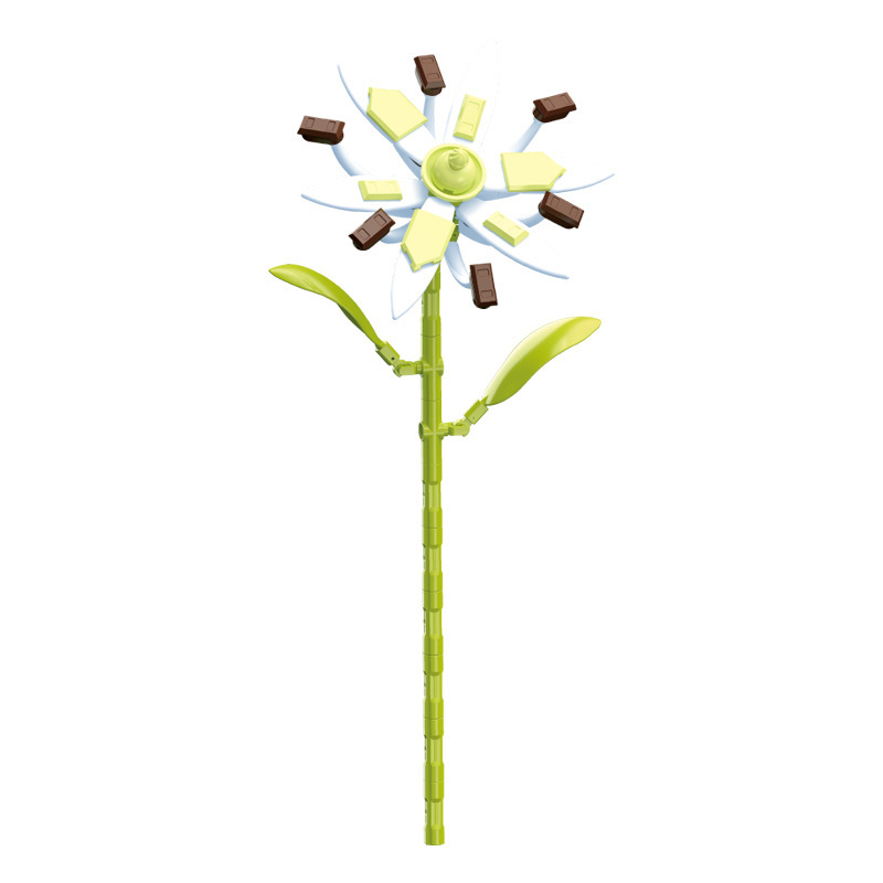 钻马积木花永生花束抱抱桶仿真花小颗粒积木DIY玩具七夕女生礼物|undefined