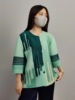Miyake printing Sleeve Color matching jacket Art Easy Type version Toothpick