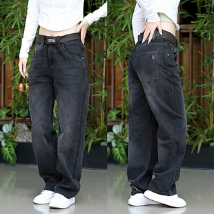 Spring and Autumn Popular American Heavy Wide-Leg Straight Jeans for Men, Simple and Loose High Street Handsome and Versatile Casual Trousers