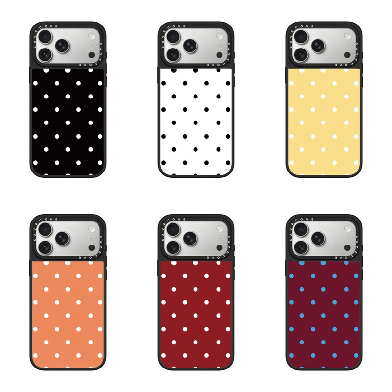 Classic Solid Color Polka Dot iPhone 17 Pro Max Phone Case Suitable for Apple 16 Pro Max Transparent 15 Plus Simple