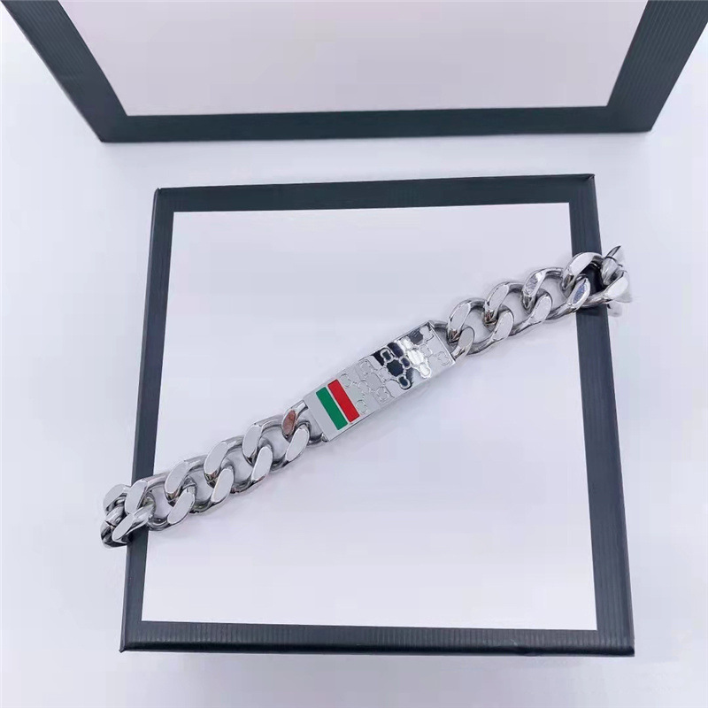 Vintage Double-G Red and Green Striped Thick Bracelet with Daisy Engraving and Green Enamel for Men and Women