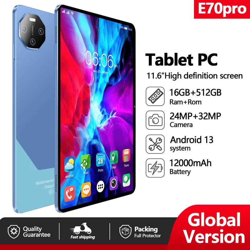 Умный планшет ноутбук про, для импорта, E70, 1дюйм, wish