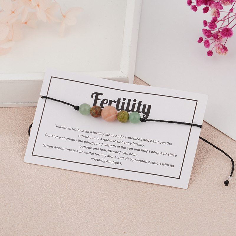 A variety of cross-border new stone beaded wax thread bracelet amethyst glitter stone anxiety bracelet creative Crystal female bracelet