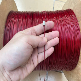 Soft Wire Rope Red 304 Stainless Steel Plastic-coated Thin Soft Wire Rope Hanging Hanging Painting Fishing Line