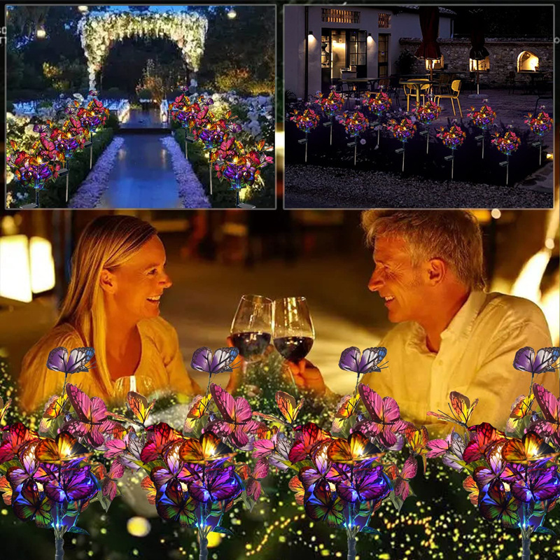 Title 2, Lampada solare LED Albero Farfalla, quattro col...