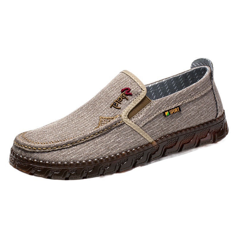 Tendon bottom old Beijing cloth shoes men's spring linen breathable casual canvas shoes soft bottom non-slip middle-aged and elderly dad shoes