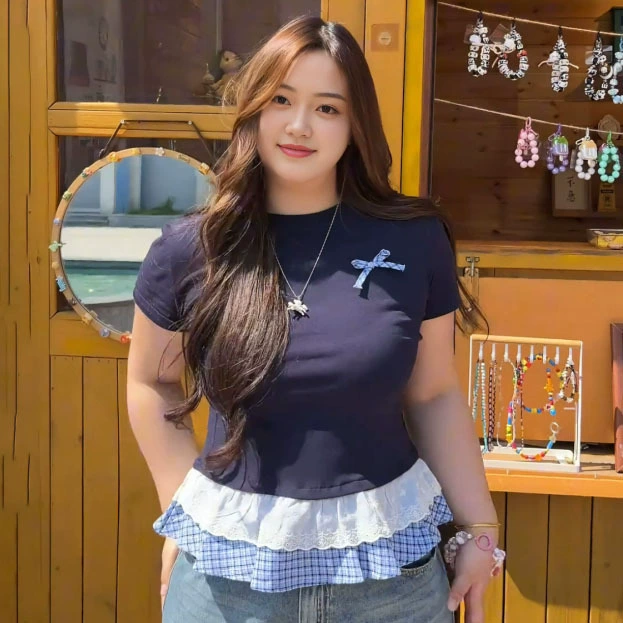 Женская футболка с короткими рукавами в корейском стиле контрастного цвета в клетку, женская футболка с короткими рукавами, лето 2025, новый топ для похудения, закрывающий тело