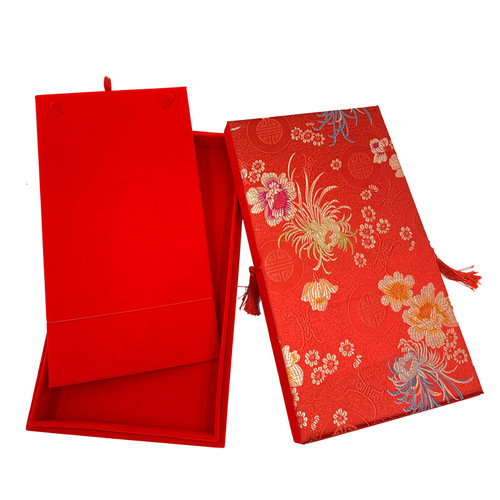 Wedding gold pork chop jewelry box jewelry brocade box embroidery large necklace six pork chop packaging box large chain box