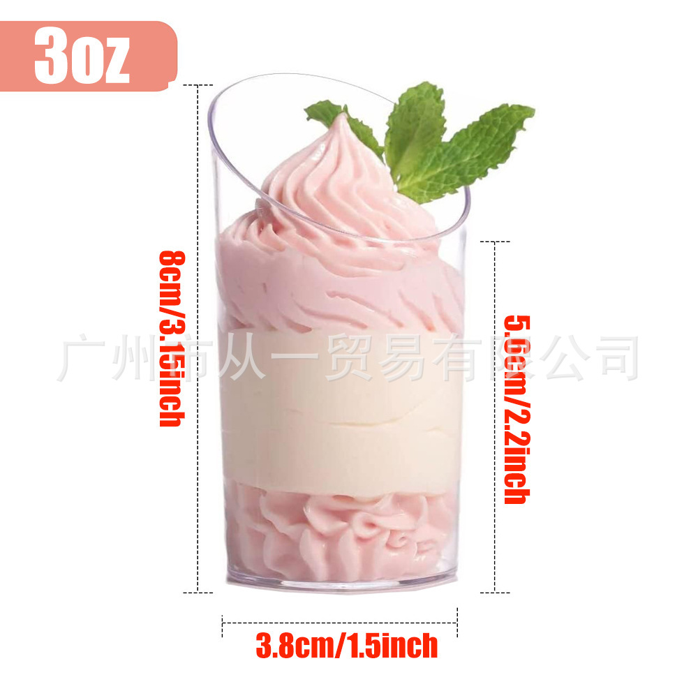 Vaso Desechable con Tapa para Pudín y Postres de Plástico PS Transparente