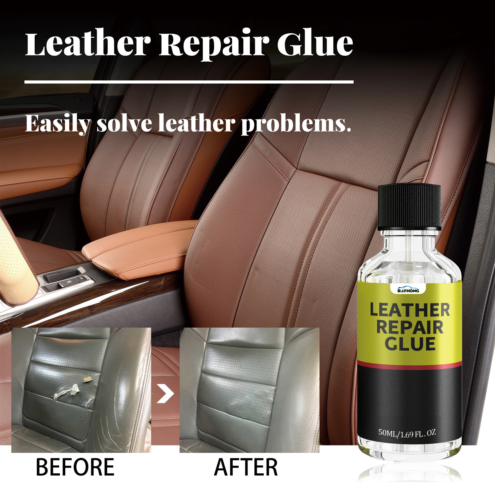 Rayhong Car Leather Care Solution Car Seat Care Leather Care Glue Leather Scratch Repair