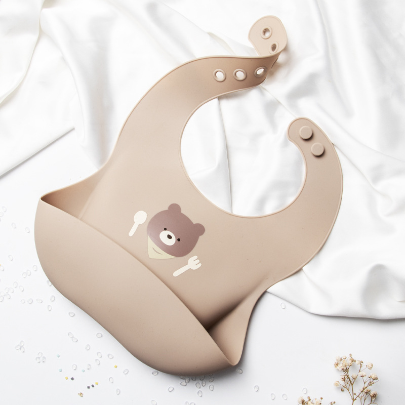 Babero de silicona estilo INS para niños, impermeable, tridimensional, desechable, ideal para la hora de la comida.