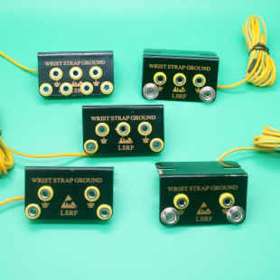 Anti-static L-shaped grounding wire socket table pad grounding buckle socket bracelet wrist strap grounding socket connection line