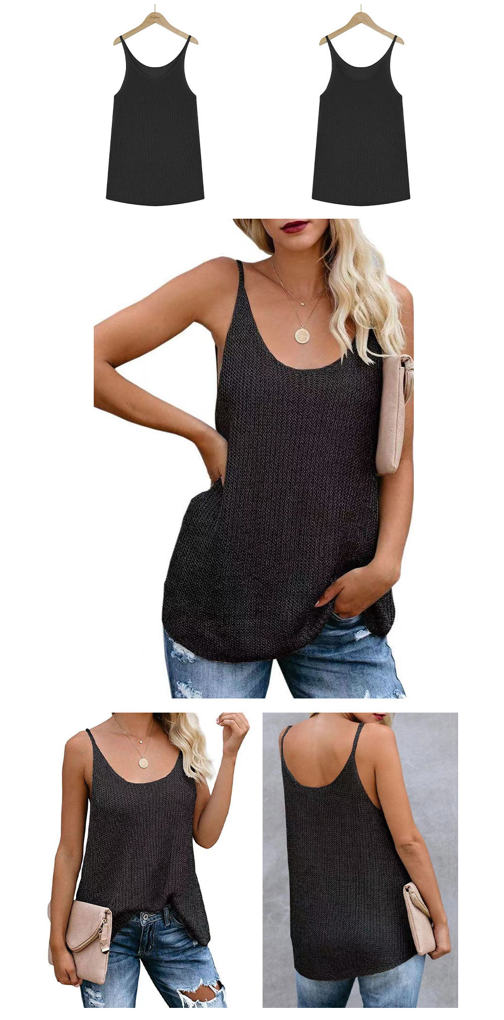 sleeveless knitted ice silk beach camisole smock NSWJY118387