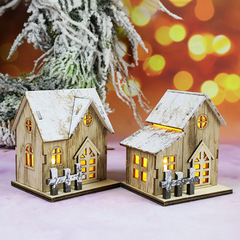 クリスマスの新しい装飾発光小屋LED木製クリスマスの小さな家クリスマスのテーブルの装飾ペンダント