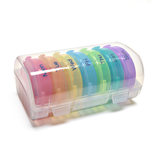 Upgrade waterproof seven-day round 21-grid pill box portable travel pack compartmentalized pill box 