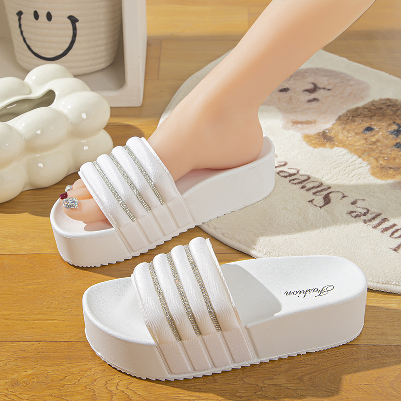 2024 nuevo 6.5CM aumento de altura zapatos de mujer muffin bottom diamond red moda versátil suela gruesa ocio desgaste