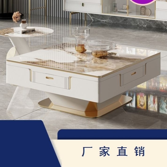 Mesa de centro, elevador, máquina de mahjong, mesa de comedor, todo en uno, hogar automático, lujo ligero, comida de placa de roca de Pandora moderna de alta gama