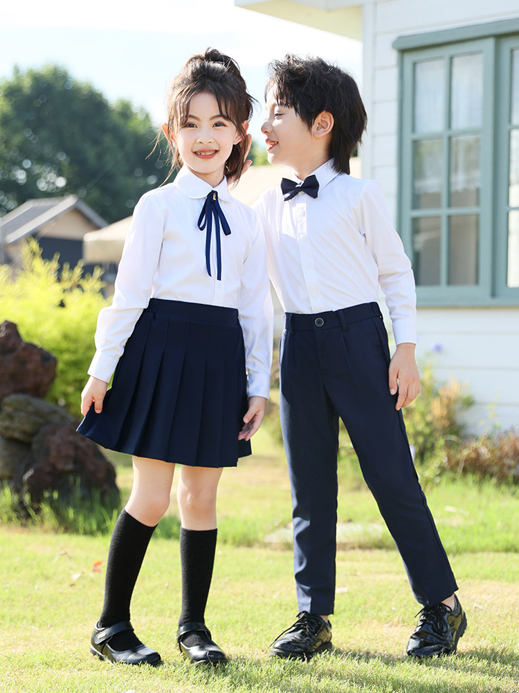 Conjunto de ropa de actuación de la escuela primaria, uniforme de jardín de infantes, uniforme escolar para niños y niñas, uniforme escolar, uniforme de clase para niños mayores