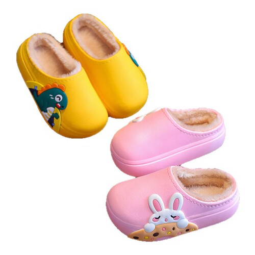 Children's Cotton Slippers Autumn/Winter Bestseller Fleece Lined Warm Plush Shoes for Boys and Girls Anti-Slip Indoor Home Cotton Slippers Cartoon