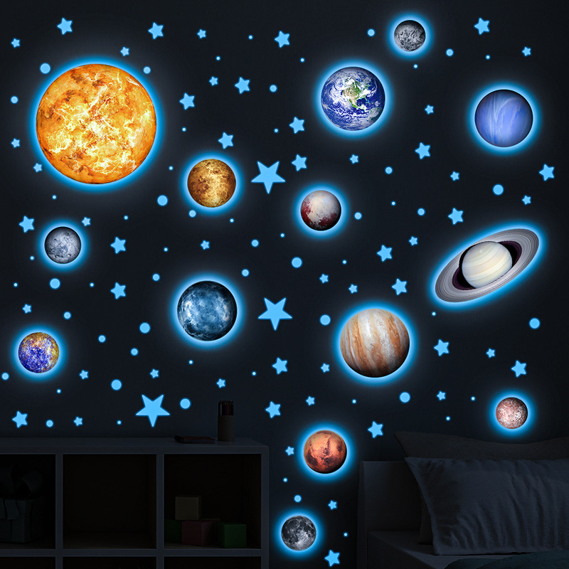アマゾンの人気アニメ星空土星月子供部屋寝室壁美化装飾夜光シール|undefined