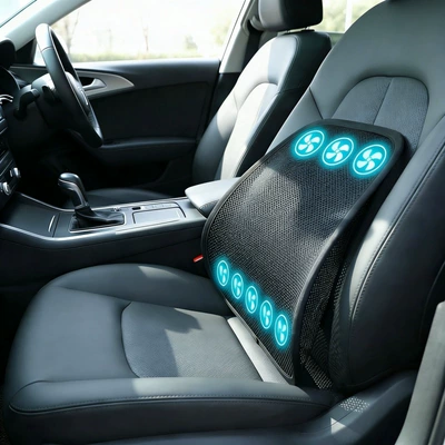 Summer Breathable Cooling Lumbar Support Waist support - 5v-8-fan-ice-mesh-lumbar-support-three-speed-switch