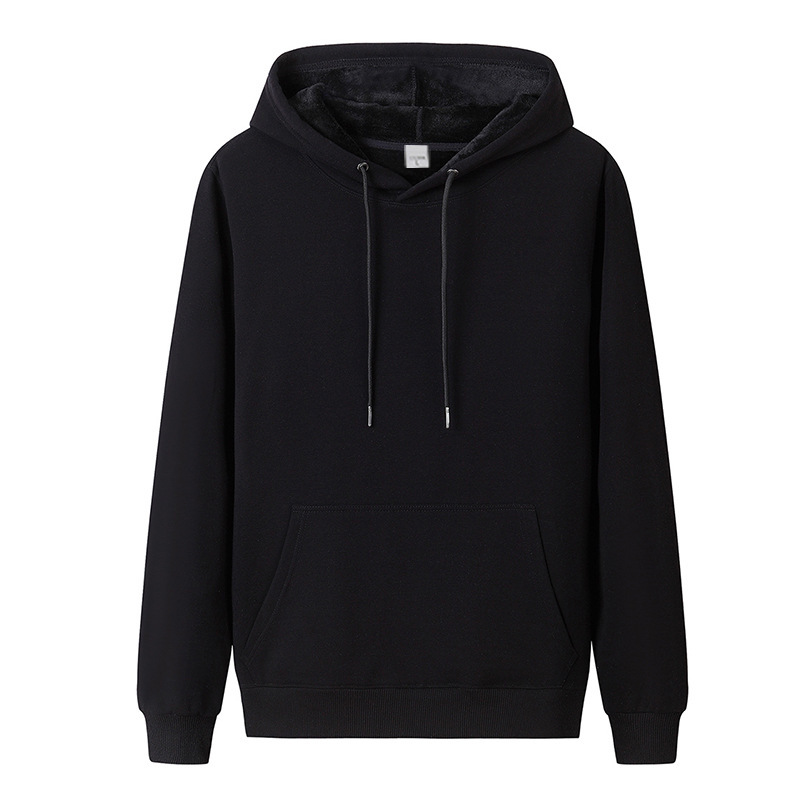 Men's hoodie cotton hooded fleece-lined warm Korean style fashionable loose plus size fashionable casual hooded top coat