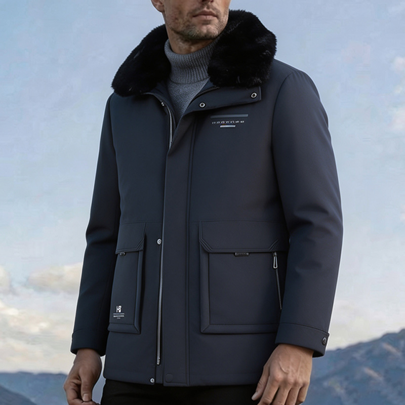 2026 Winter Cross-Border Amazon 3D Men's Fleece-Lined Thickened Removable Liner Jacket New Men's Casual Outerwear