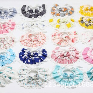 Pet bib cotton saliva towel lace bib dog cat lace collar collar floral collar