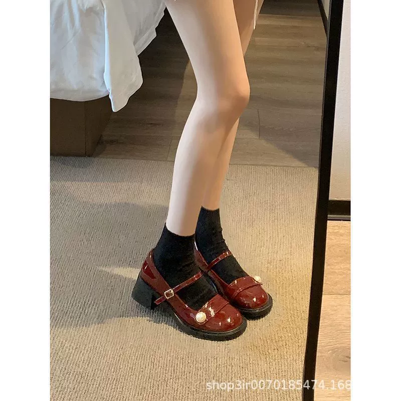 Footwear English style for leather shoes, summer loafers platform for leisure, universal shoes, British style