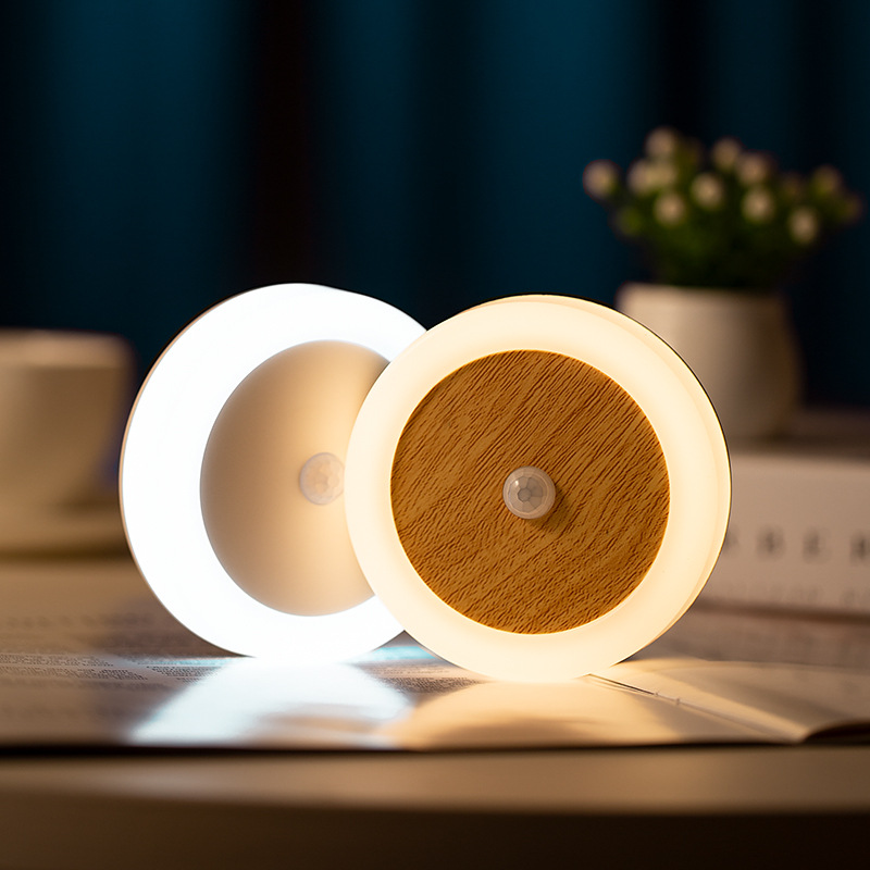Copper coin lamp induction night light creative light sense usb charging night light human body induction light smart home wardrobe light