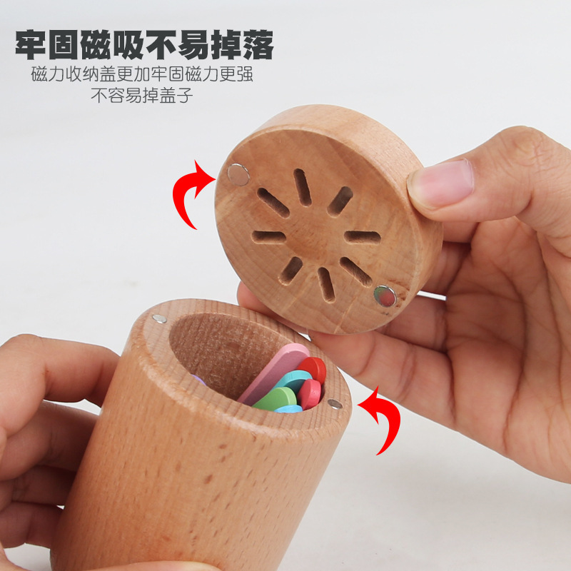 Tubo de clasificación de color transfronterizo, forma de madera, cognición, juguetes educativos de educación temprana Montessori para niños, ayudas didácticas Montessori