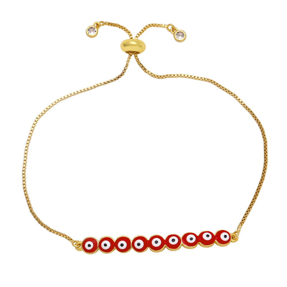 Fashion Devilu0027S Eye Female Creative Dripping Oil Zircon Copper Bracelet