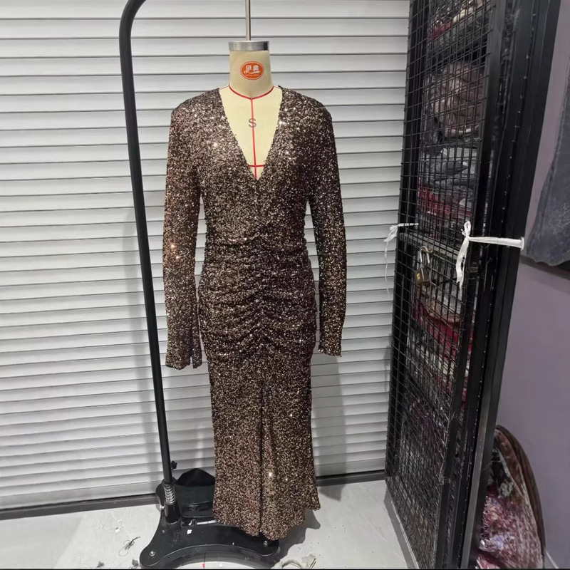 Z Brand Foreign Trade Cross-Border Ready Stock European and American Style Women's Clothing 2026 Spring New Fashion Design Sequin Dress Z Brand Foreign Trade Cross-Border Ready Stock European and American Style Women's Clothing 2026 Spring New Fashion Design Sequin Dress