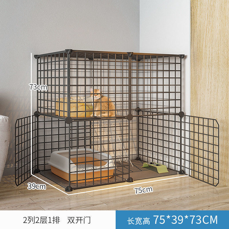 2 열, 2 층, 1 행, 검은 철 메쉬