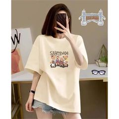 半袖tシャツの女性の新型洋気百合純綿半袖小大衆デザイン感上着ins潮ファッション減齢tシャツ