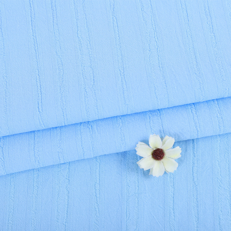 Nueva promoción de tejido suave 100% algodón jacquard tela camisa de mujer vestido