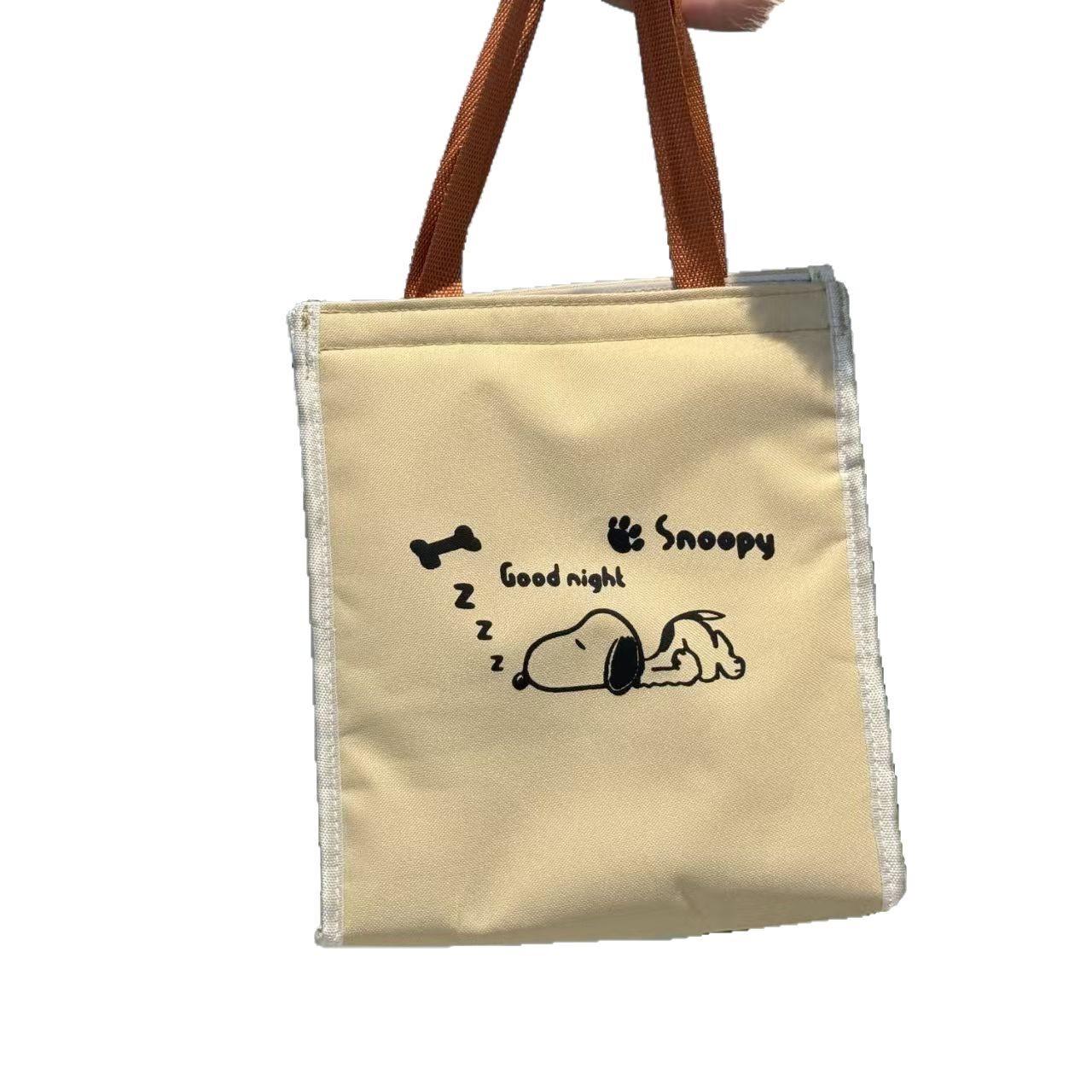 Bolsa de lonchera de lona bolsa de bento portátil engrosada nueva bolsa de comida de mano de gran capacidad para estudiantes que van a trabajar