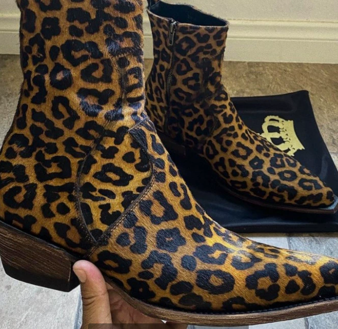 Короткие сапоги с леопардовым принтом, мужские ботинки поколения нового 2021, большие 38-48 размеры JGB2021N0009101